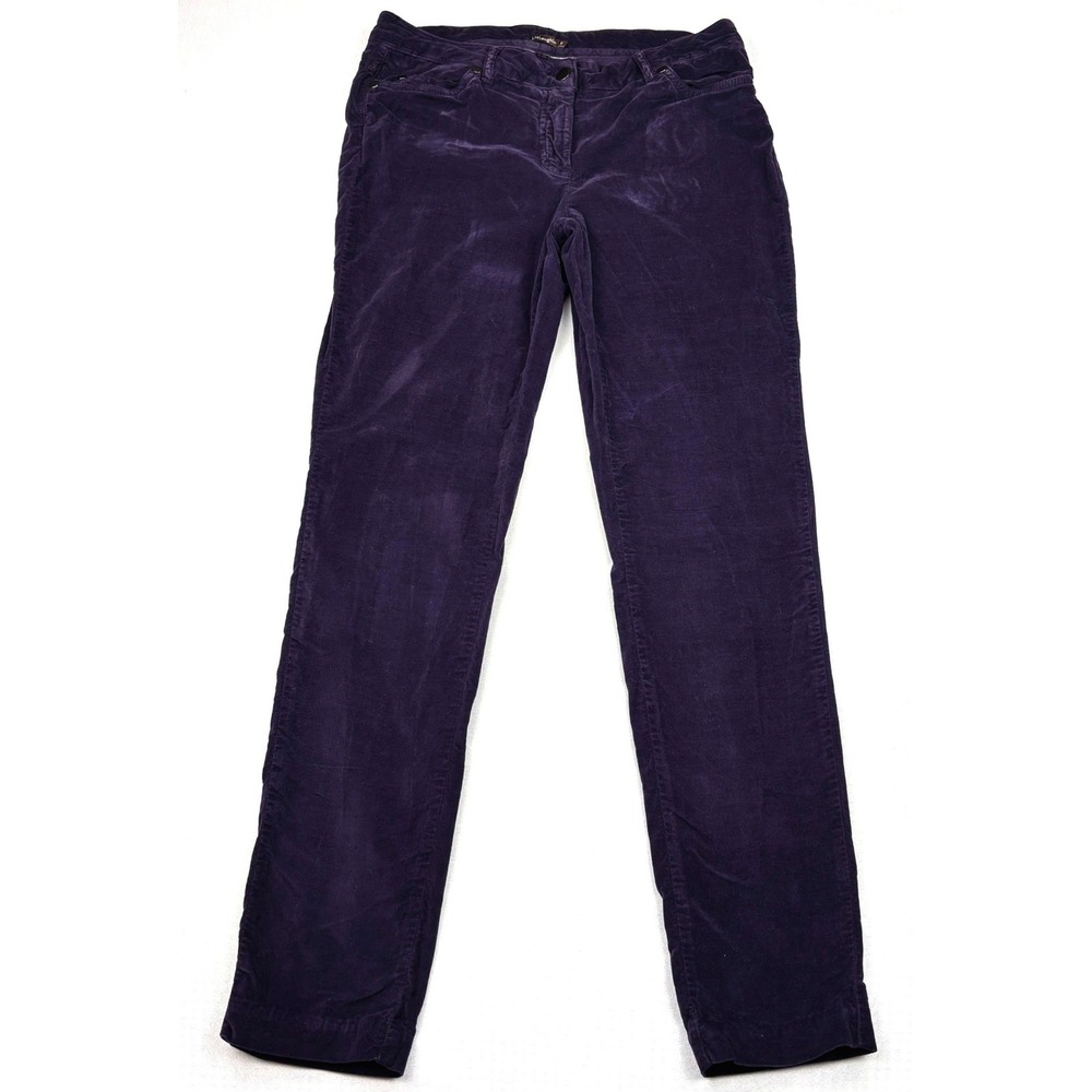 J McLaughlin Womens Size 6 Purple Corduroy Pants Slim Straight Stretch Trousers